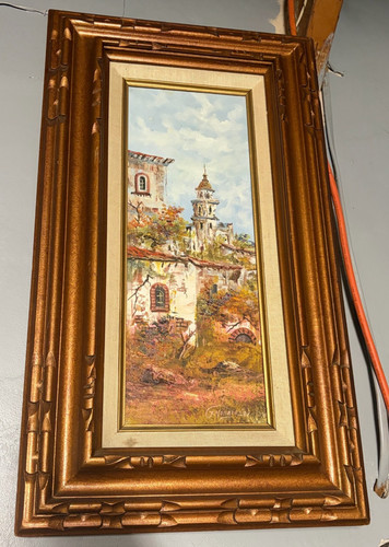 Vintage mexican oil painting - vintage,